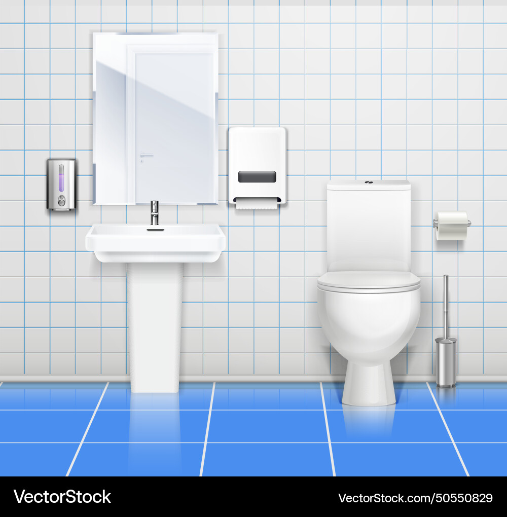 Öffentliche Toilette innen farbige Zusammensetzung Öffentliche Toilette innen farbige Zusammensetzung vektorbild