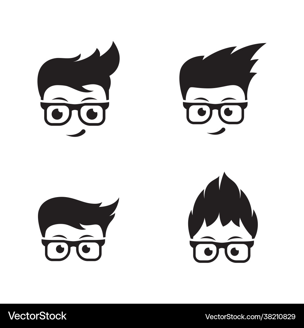 Geek boy icon design Geek boy icon design vector image
