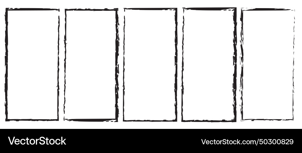 Grunge square and rectangle frames shape Vector Image