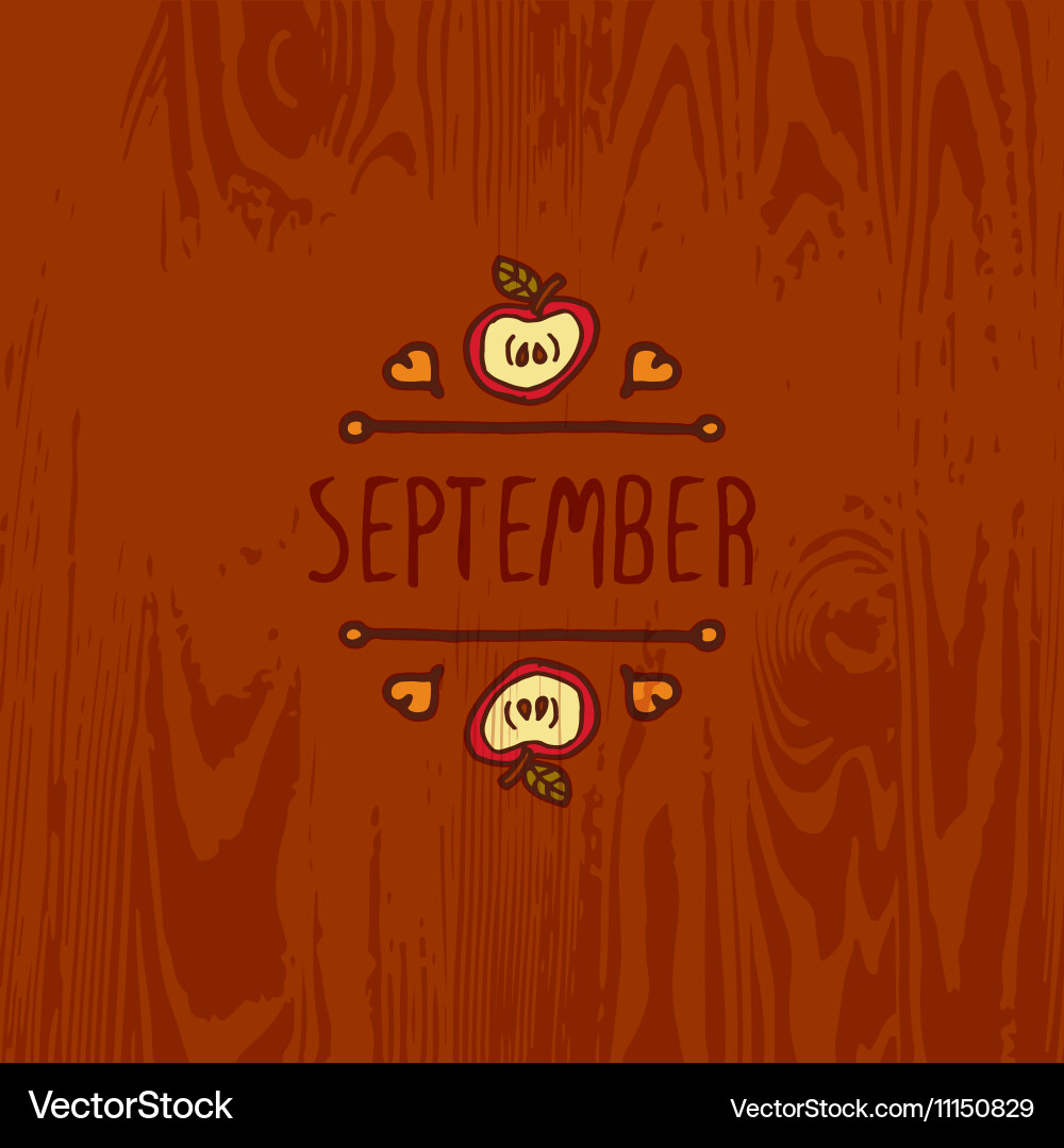 Handdrawn autumn element with text vector image