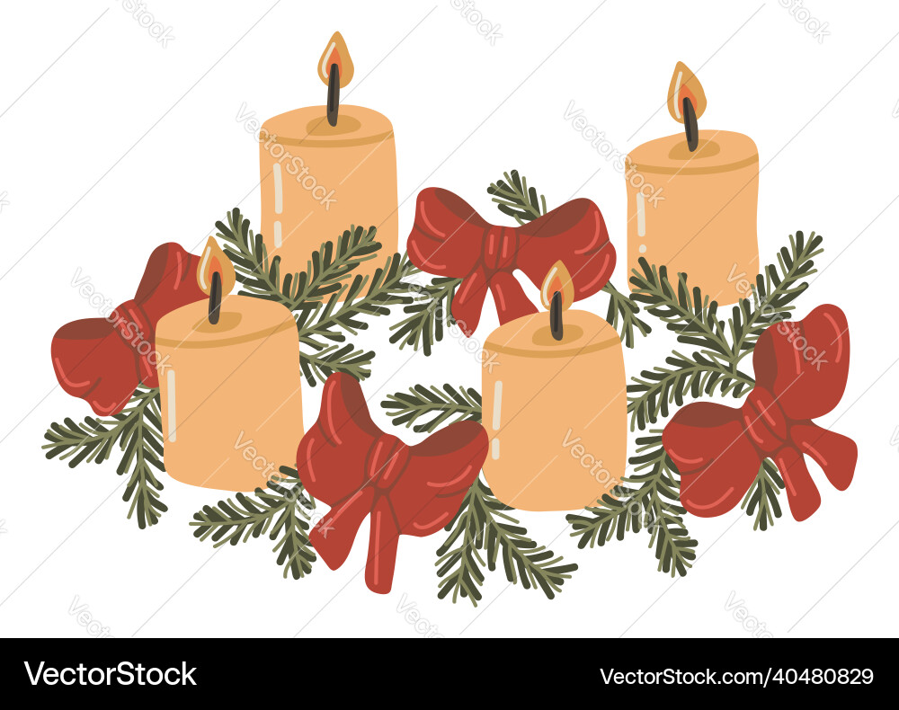 Isolated element advent wreath Vector Image