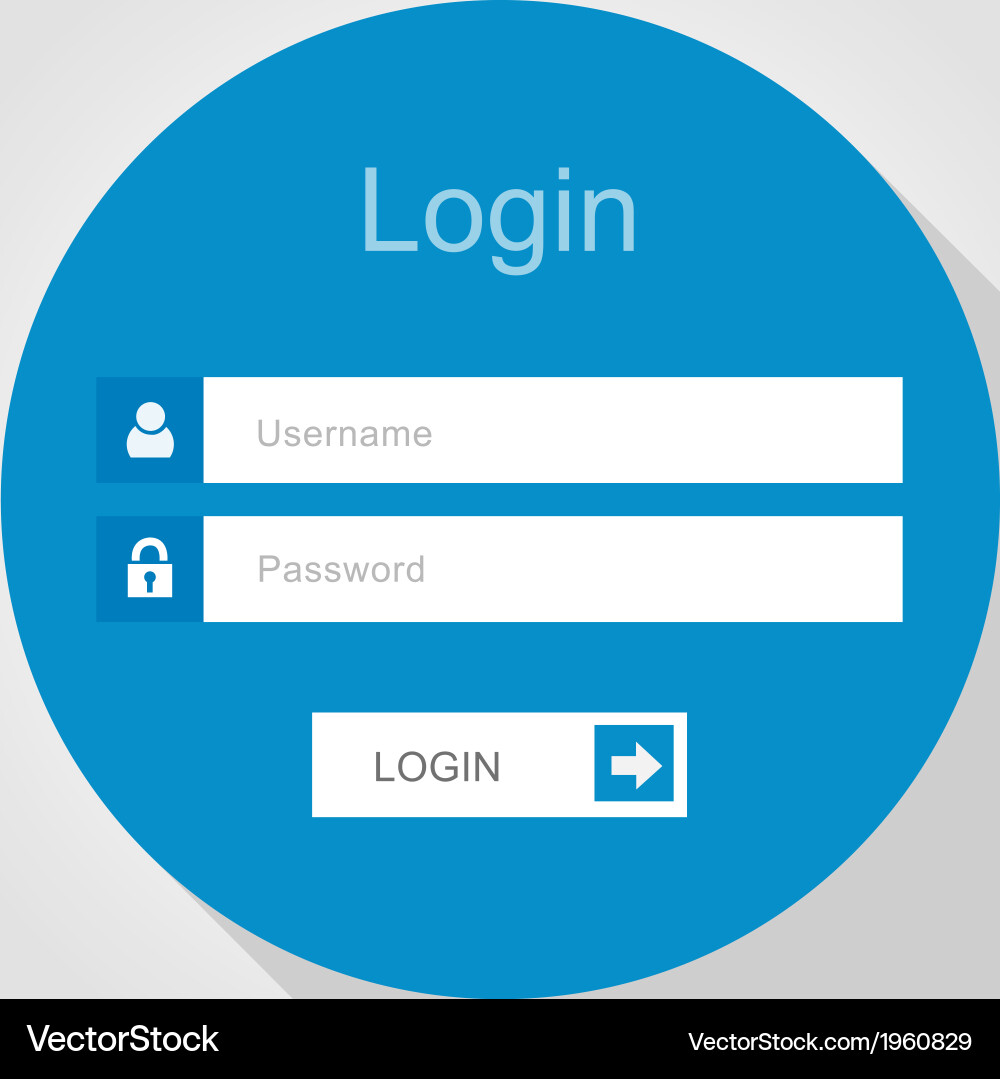 Login interface - username and password vector image