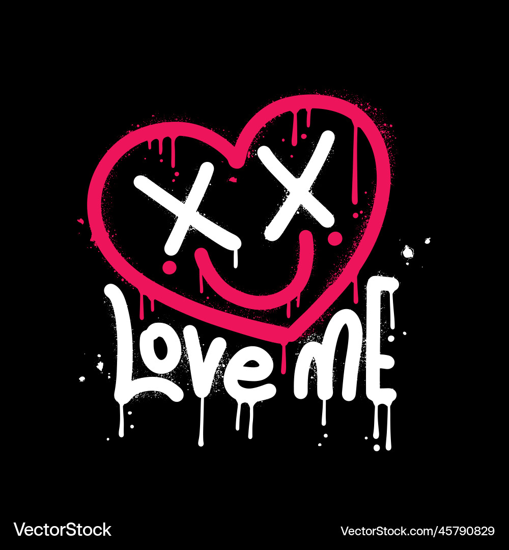 Love me text written in urban graffiti style vector image