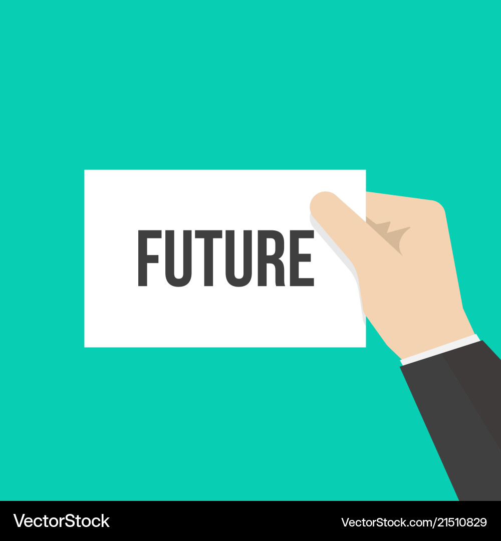 Man showing paper future text vector image