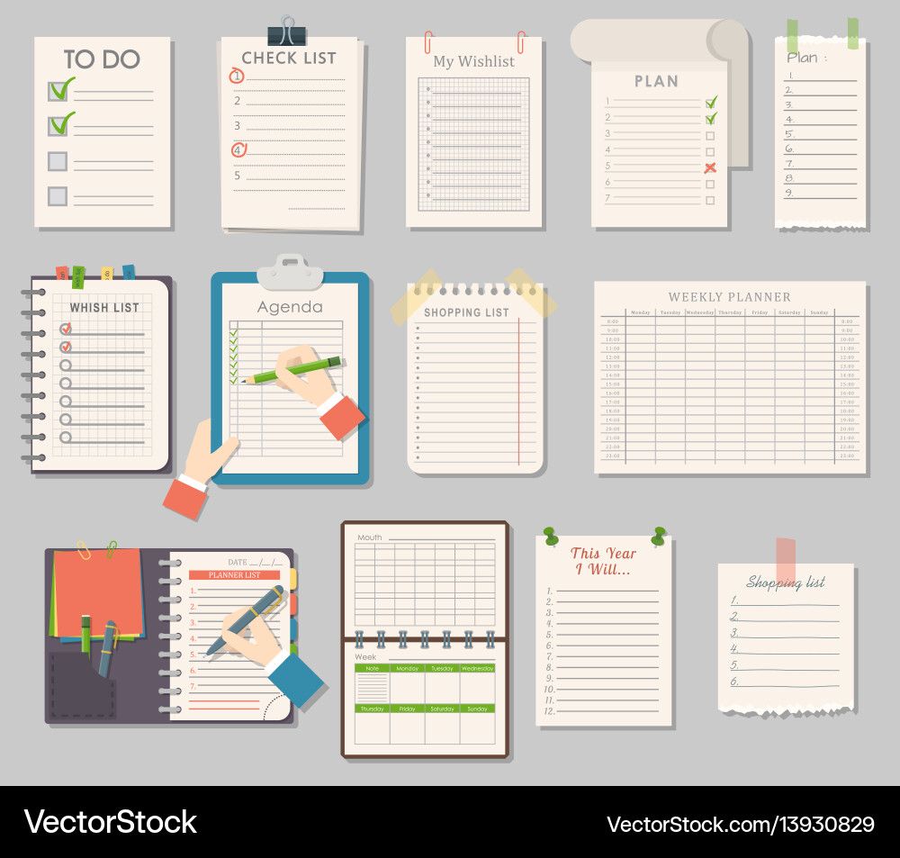 Notebook templates set Notebook templates set vector image