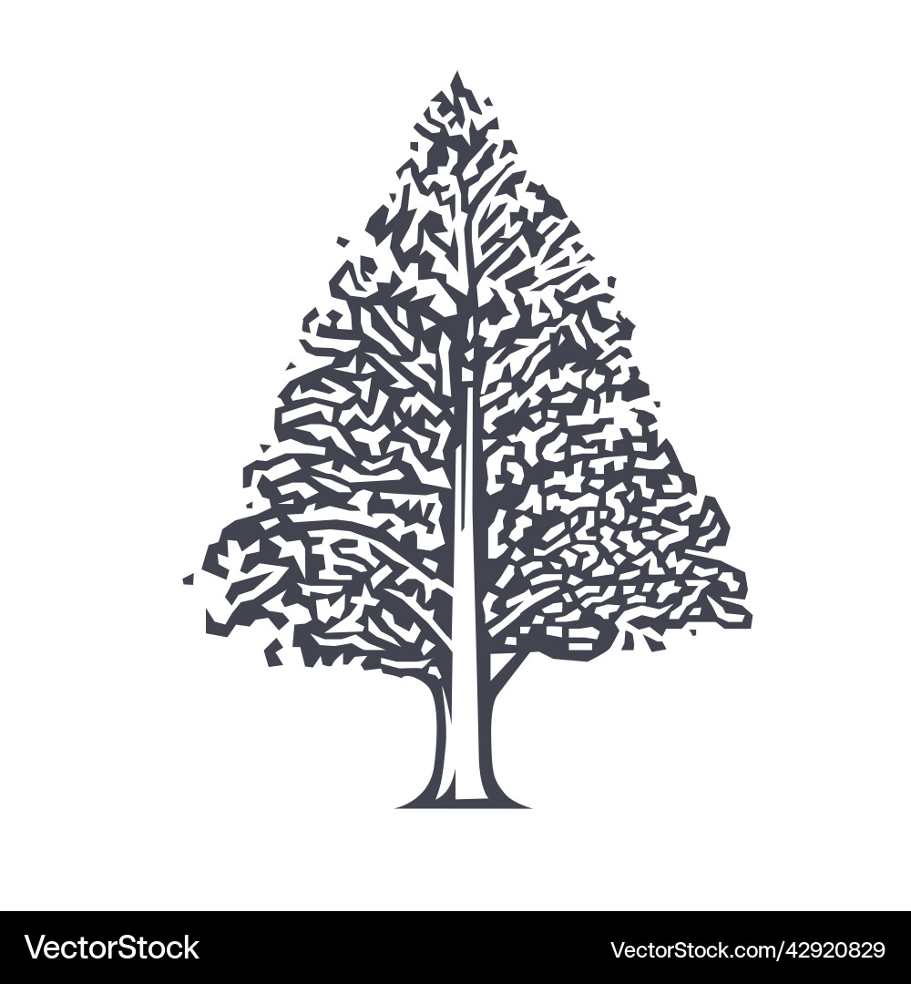 Regular shaped tree Regular shaped tree vector image