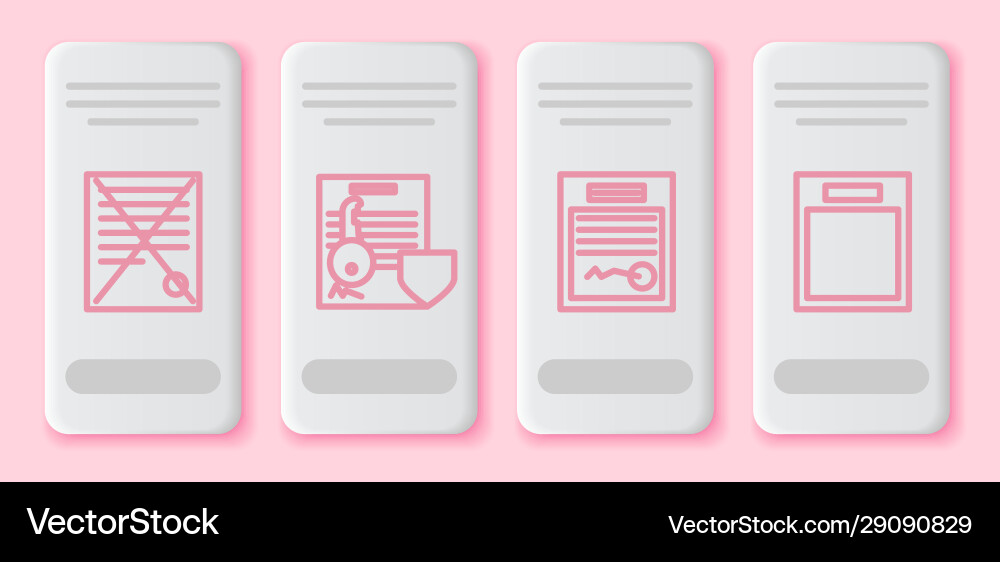 Set line delete file document with key Vector Image