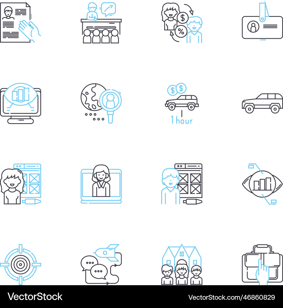 Skill enhancement linear icons set mastery Skill enhancement linear icons set mastery vector image