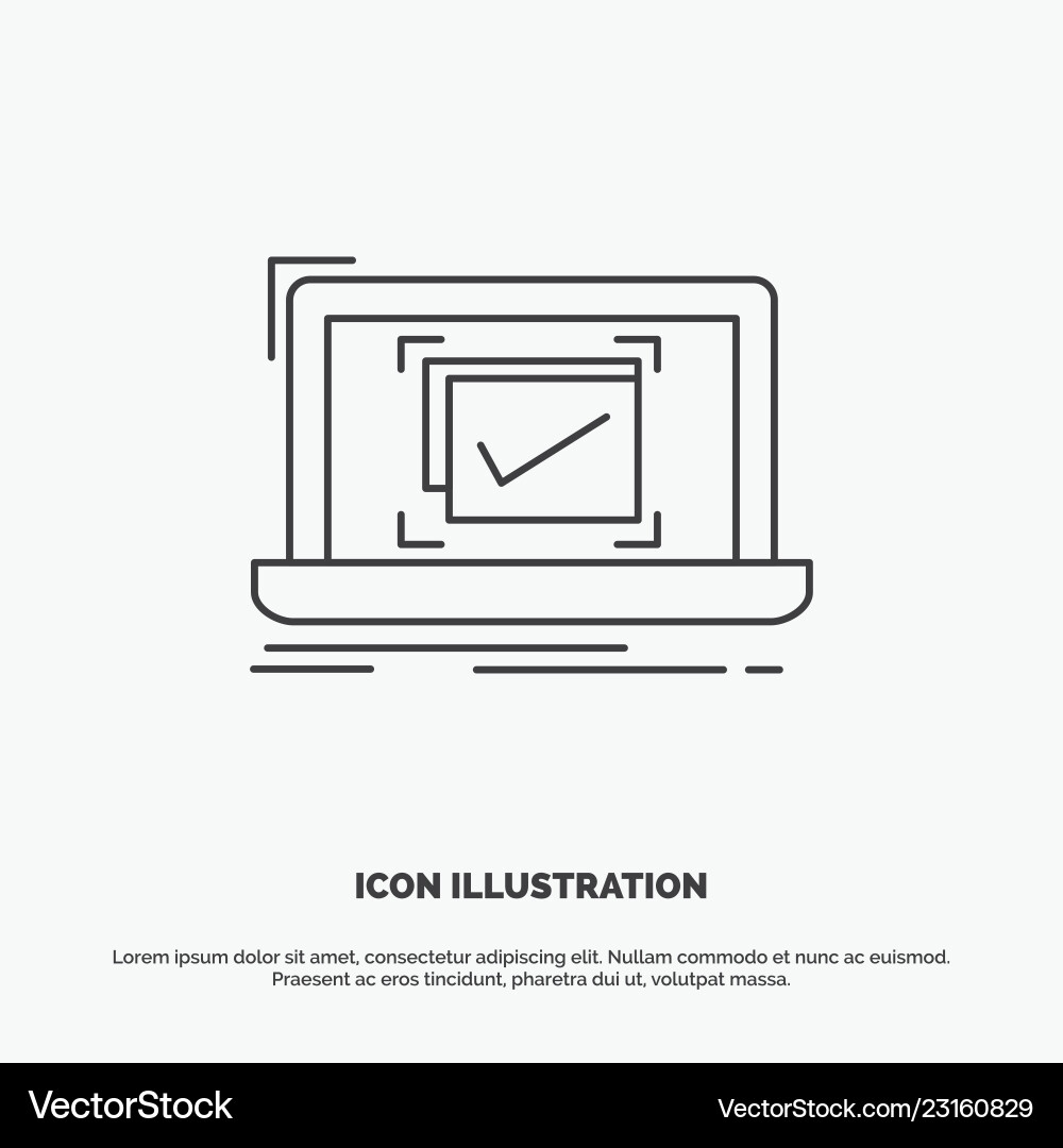 System monitoring checklist good ok icon line Vector Image