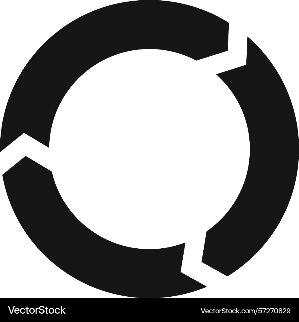 Three arrows rotating in a clockwise direction vector image