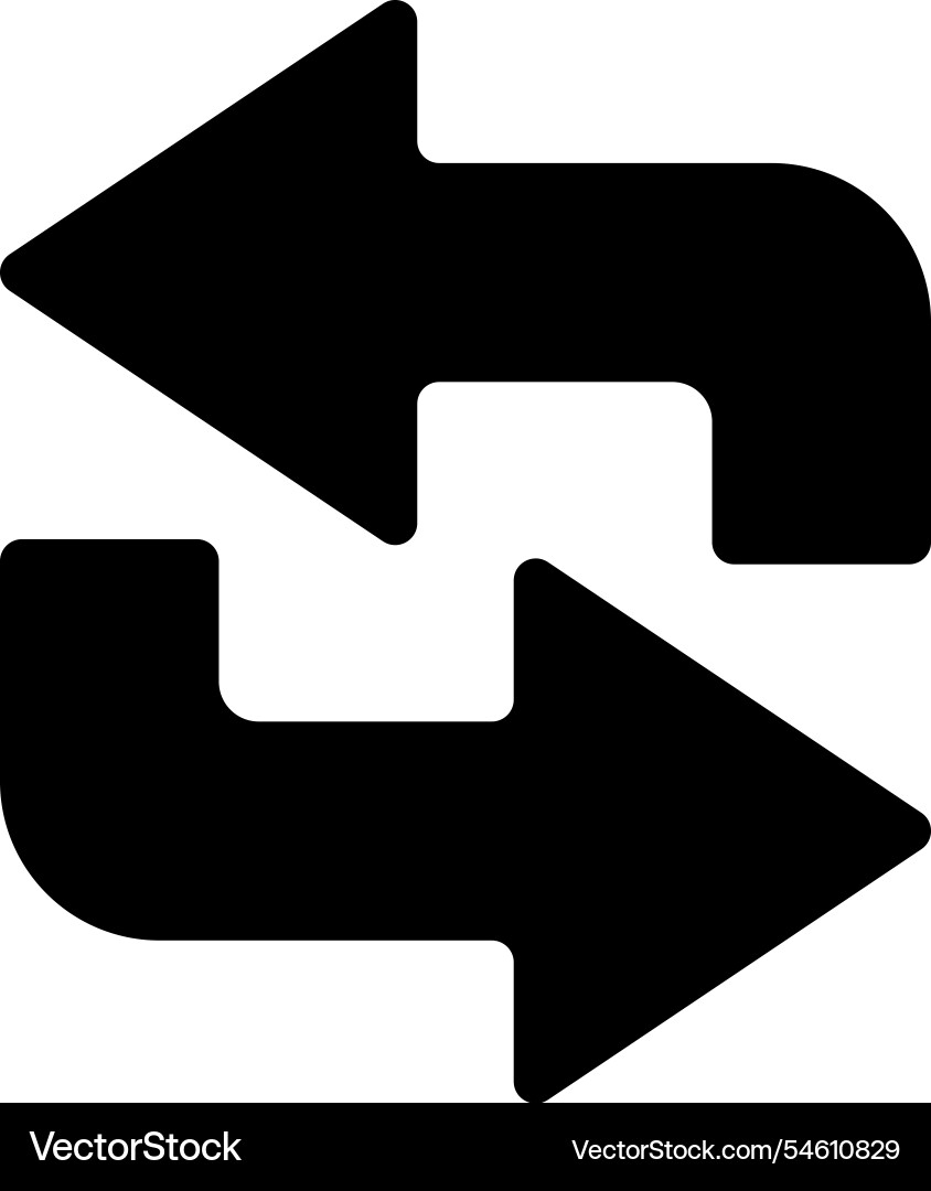 Two black arrows are rotating counterclockwise Two black arrows are rotating counterclockwise Vector Image