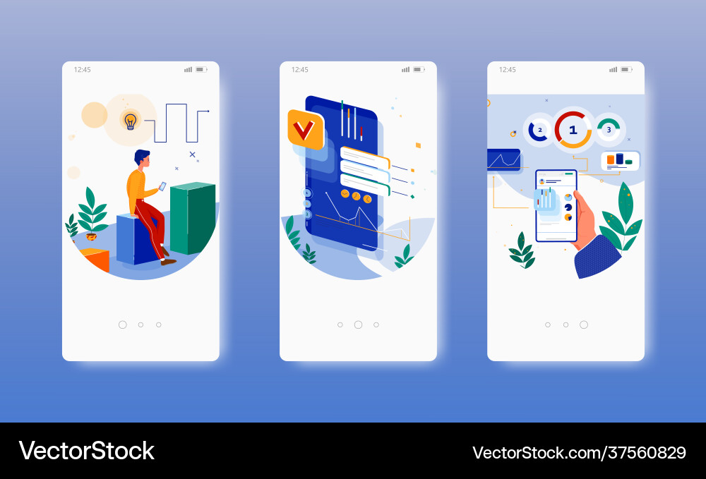 Use data dashboard analysis mobile app Use data dashboard analysis mobile app vector image