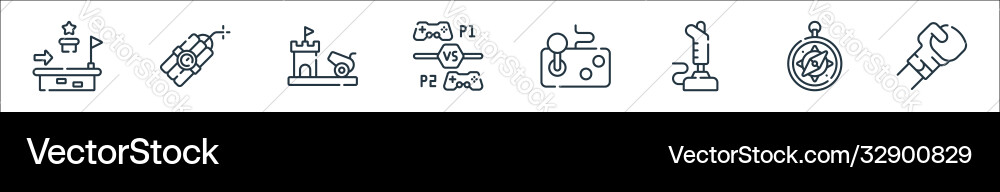 Videogame line icons linear set quality Videogame line icons linear set quality vector image