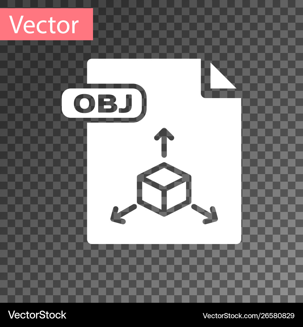 White obj file document download button icon White obj file document download button icon vector image