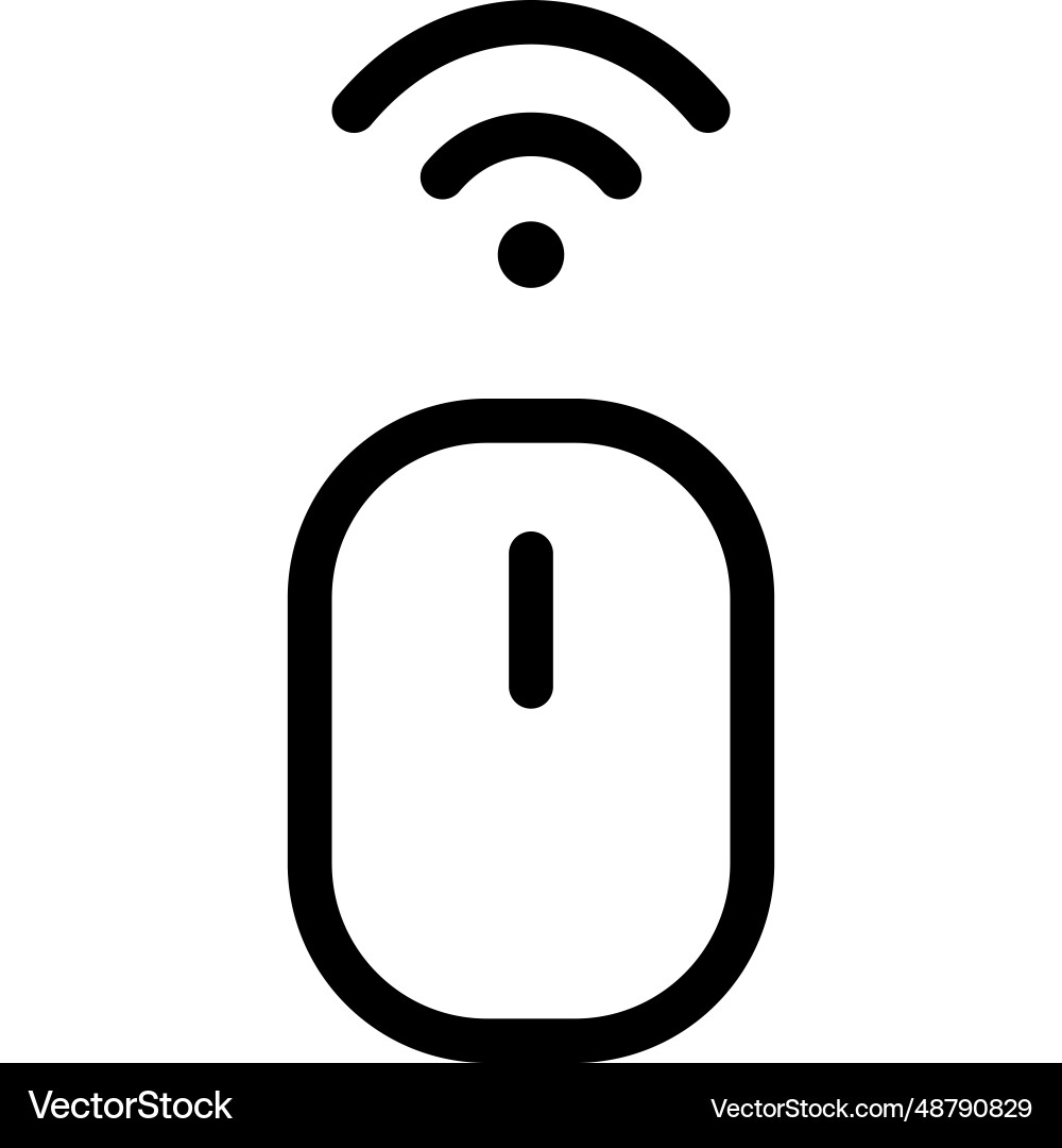 Wireless mouse connected to device via bluetooth vector image