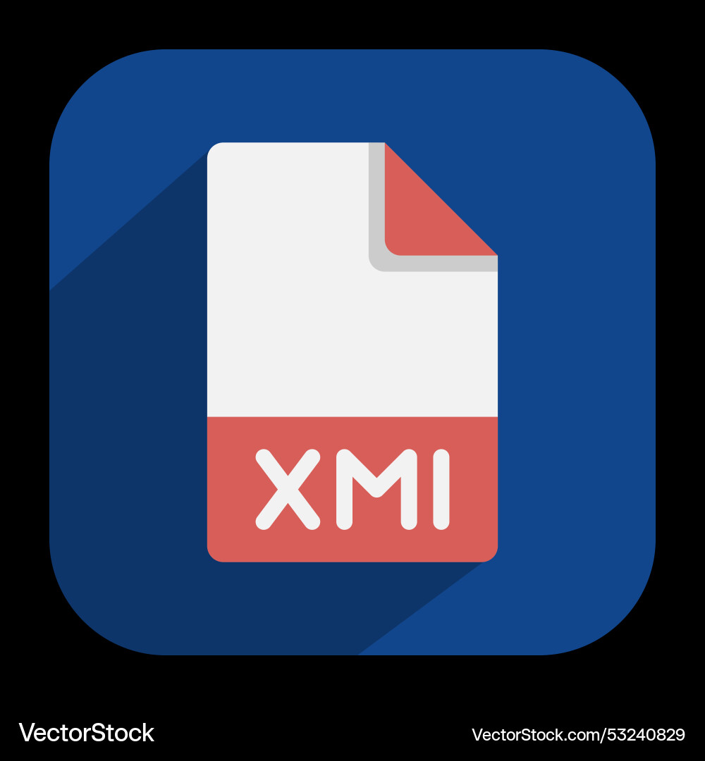 Xml document files flat icons icon symbol format Vector Image