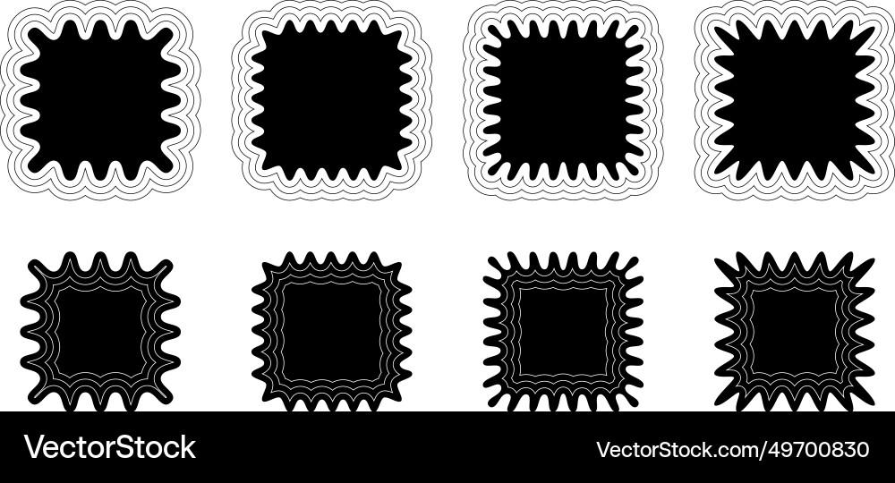 A groovy frame with wavy edge and simple y2k Vector Image