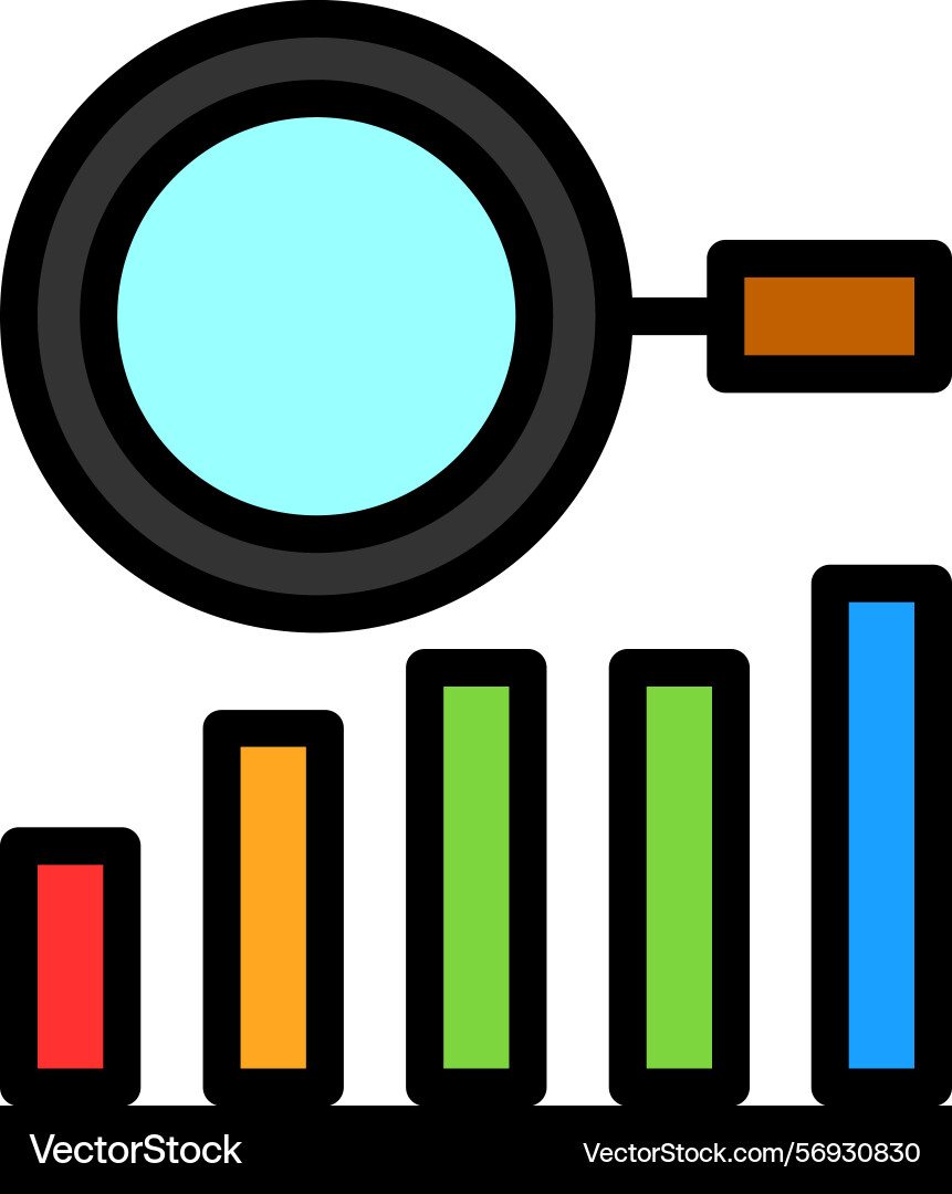 Analysis line filled style icon design Vector Image