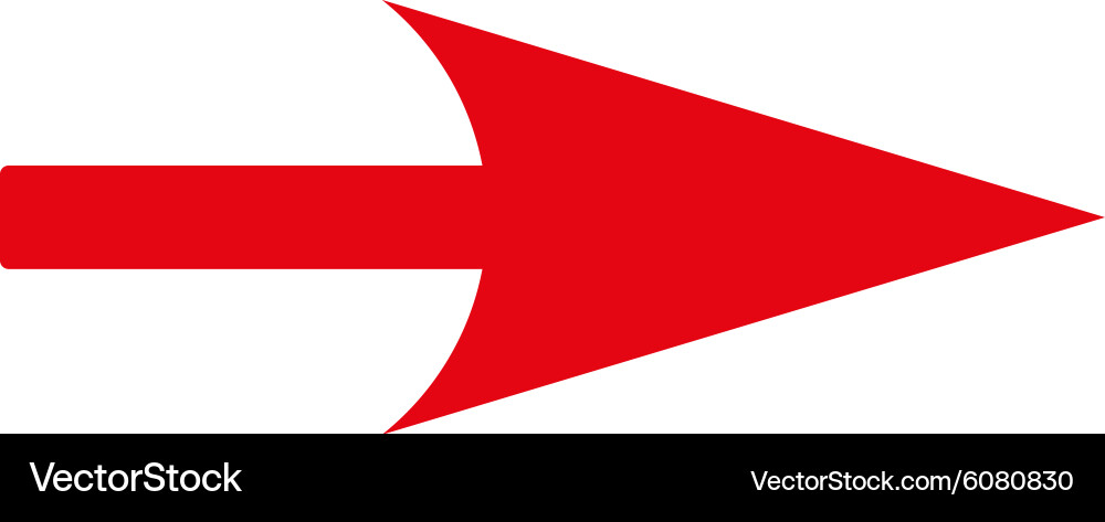 Arrow axis x flat red color icon vector image