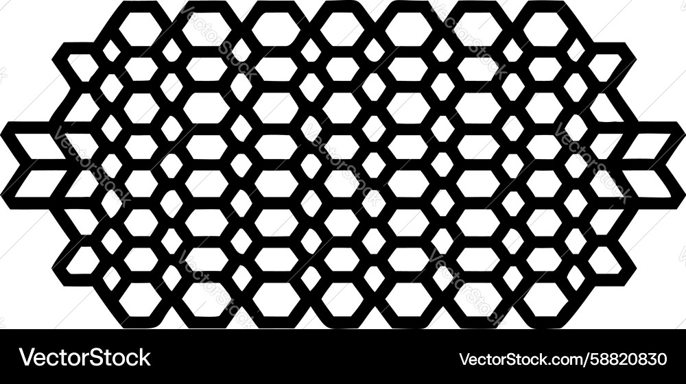 Black Hexagonal Mesh Pattern Vector Image