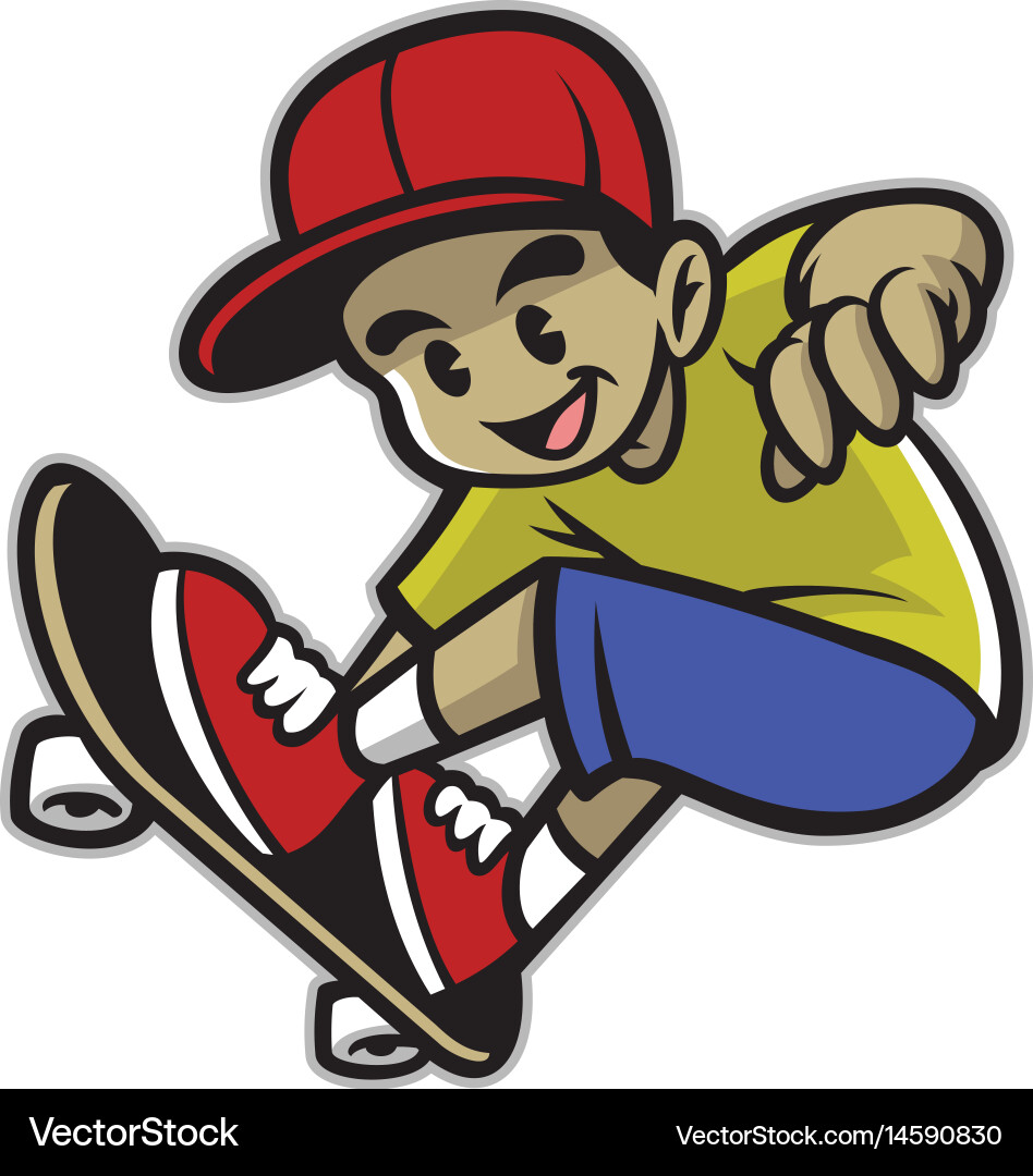 Boy Riding a Skateboard – Royalty-Free Vector | VectorStock, image size:948x1080