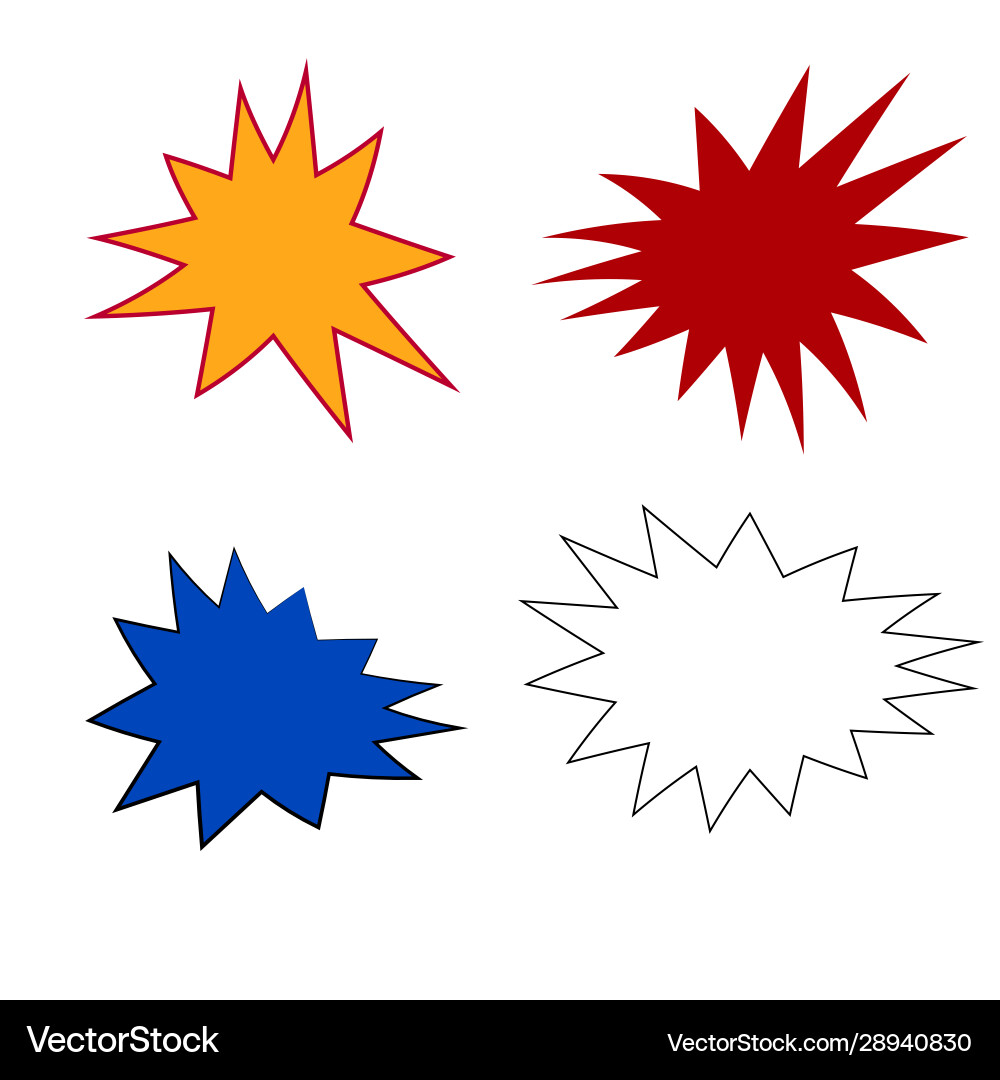 Bursting speech star icon bubble set Vector Image