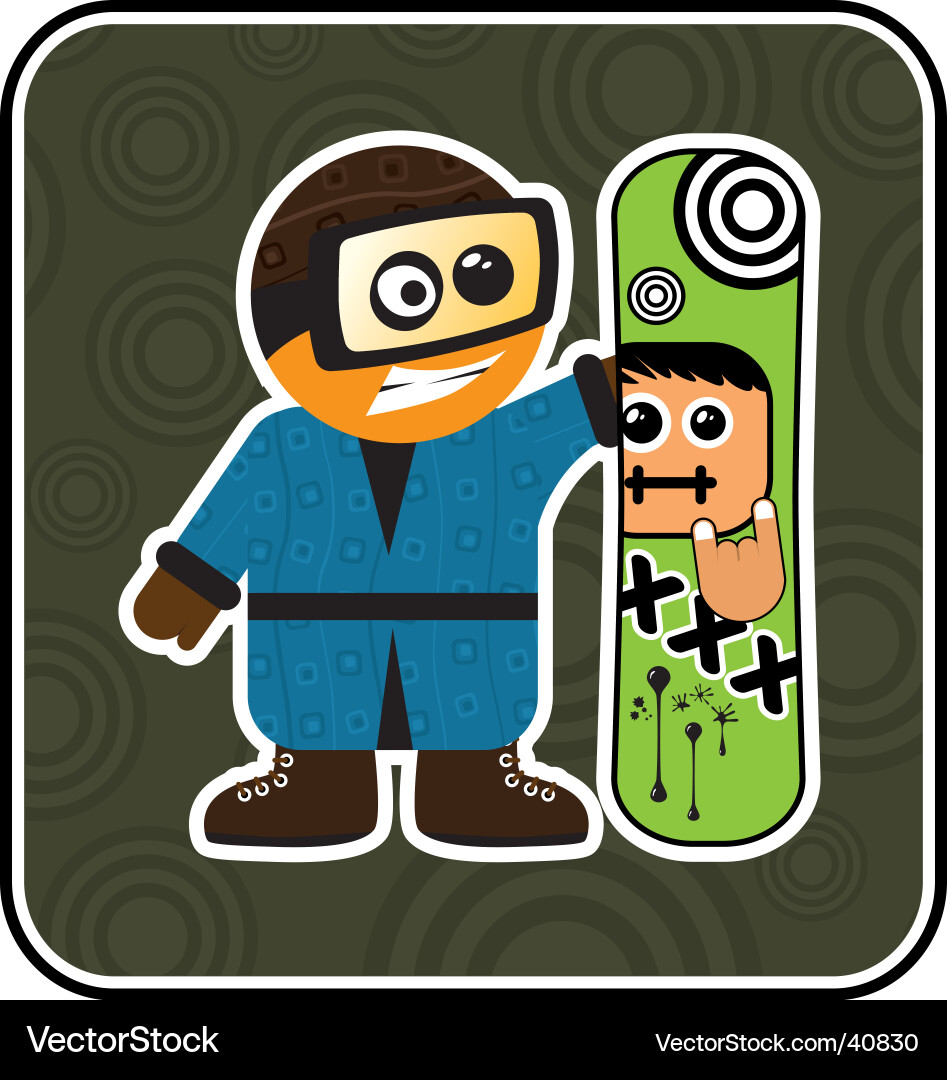 Cartoon Snowboarder - Youth Sport Vector Image