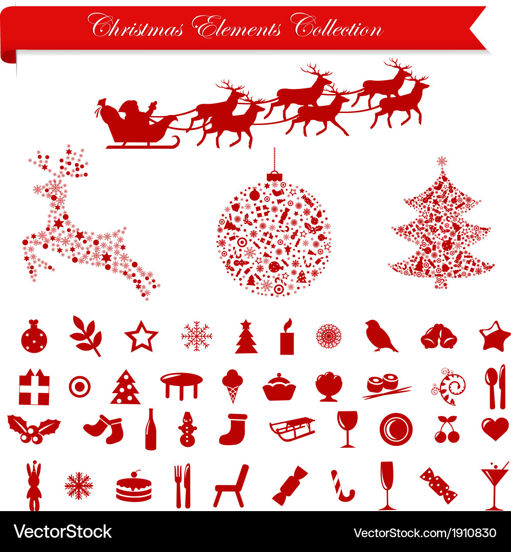 Christmas holiday elements Royalty Free Vector Image