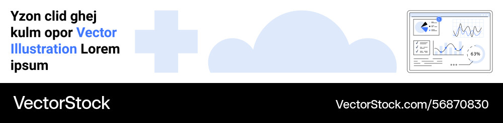 Data dashboard and cloud highlighting analytics Vector Image