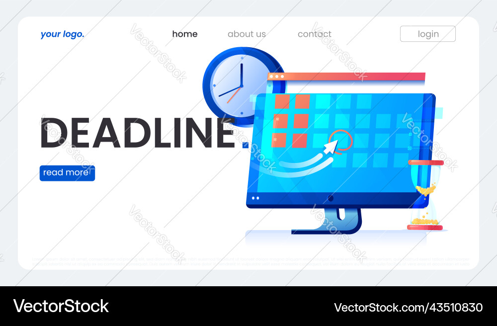 Dates and deadlines banner computer with calendar Dates and deadlines banner computer with calendar vector image