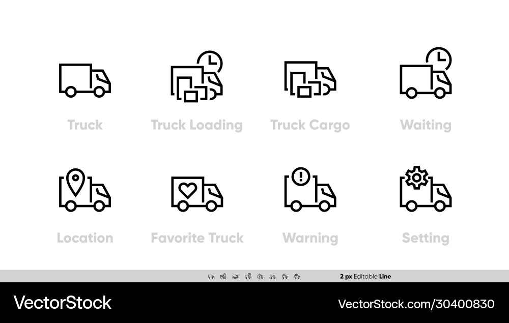 Delivery track icons set loading vector image