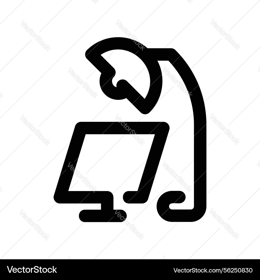 Desk lamp illuminating a computer monitor screen Desk lamp illuminating a computer monitor screen vector image