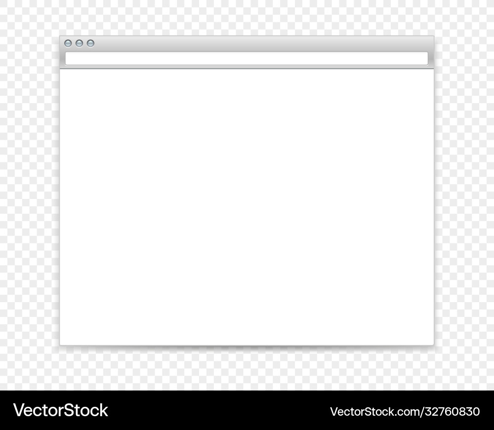 Empty web browser window isolated on transparent Vector Image