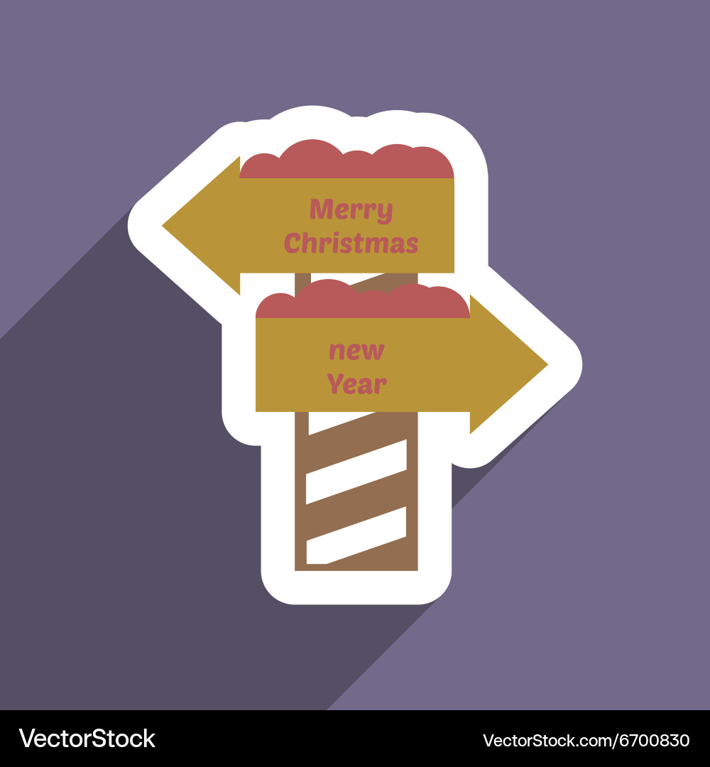 Flat icon with long shadow pointer christmas Vector Image