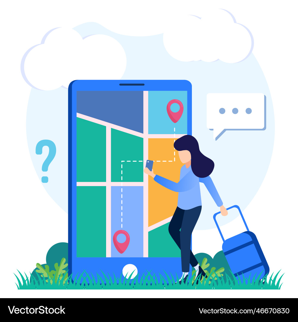 Graphic cartoon character of navigation map Graphic cartoon character of navigation map vector image