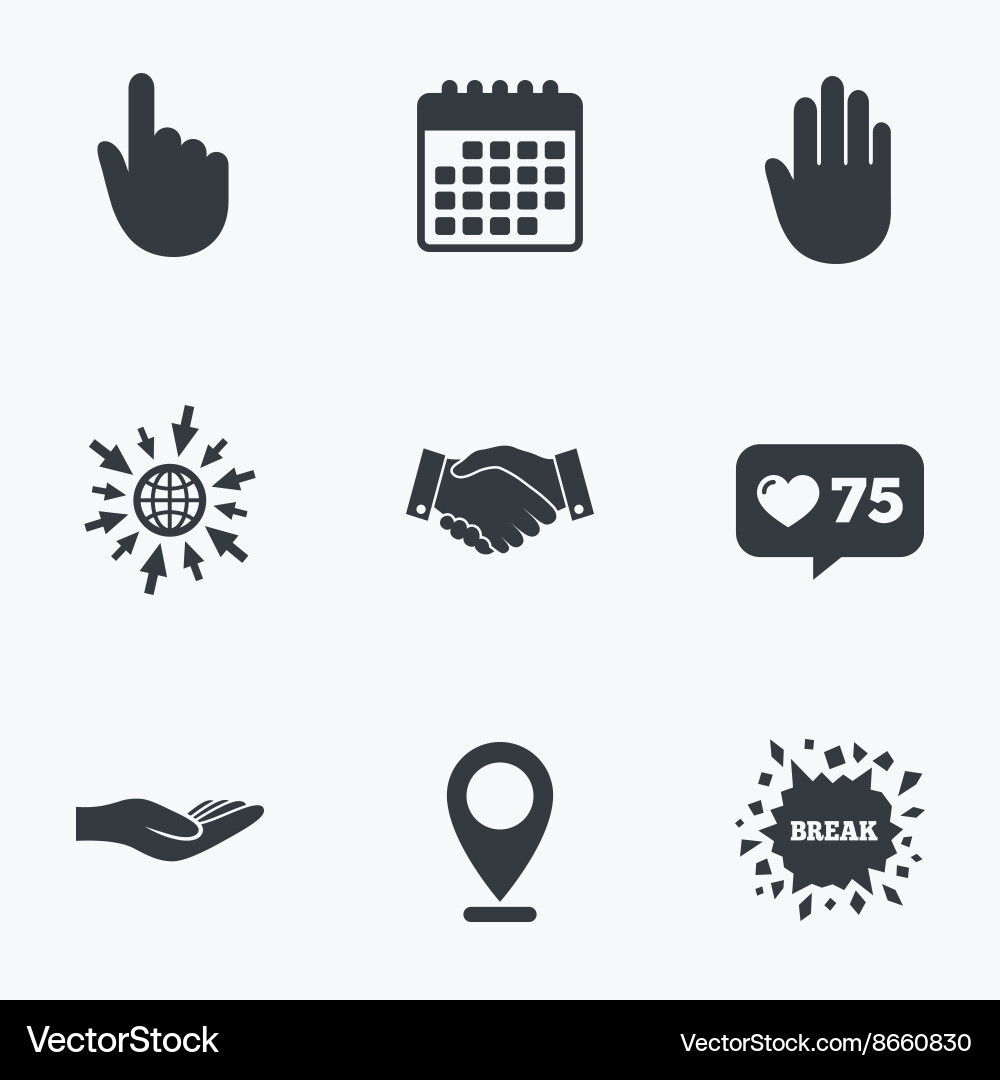 Handshake and Click Icons vector image