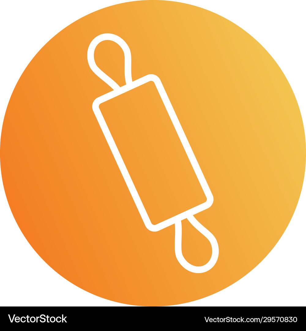 Isolated rolling pin block style icon vector image