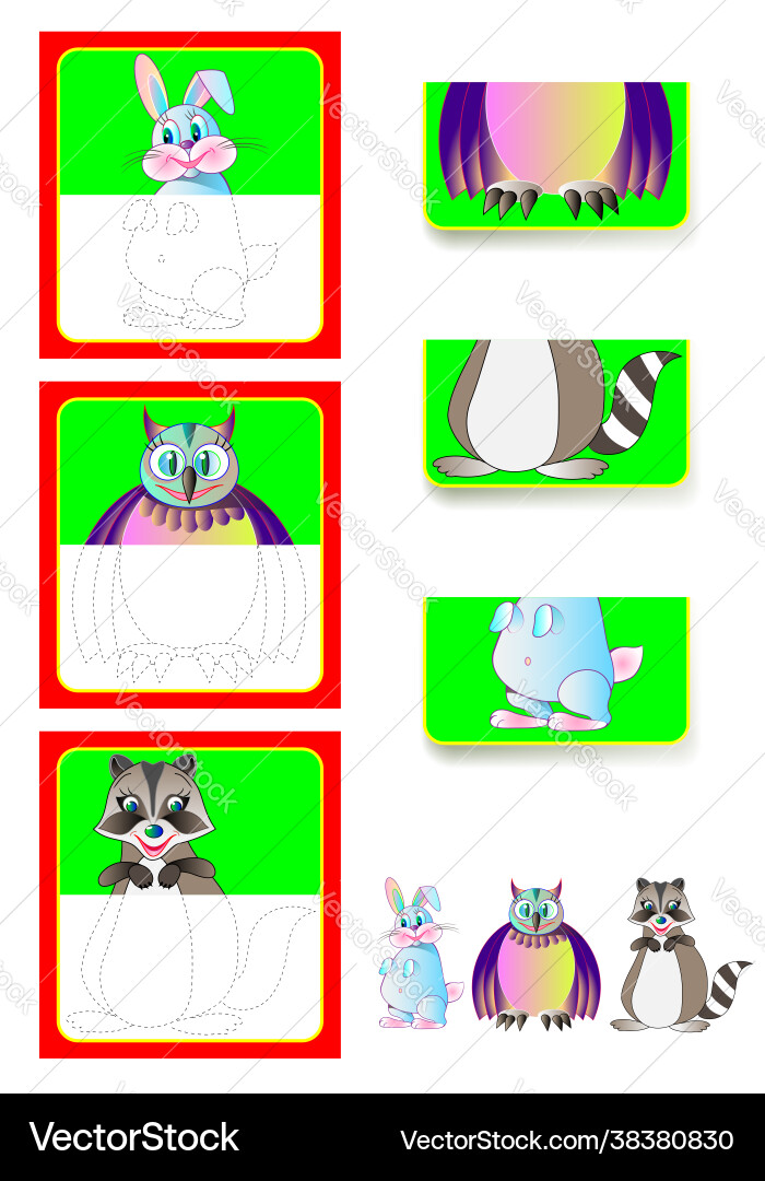 Logic exercise for children need to find Logic exercise for children need to find vector image