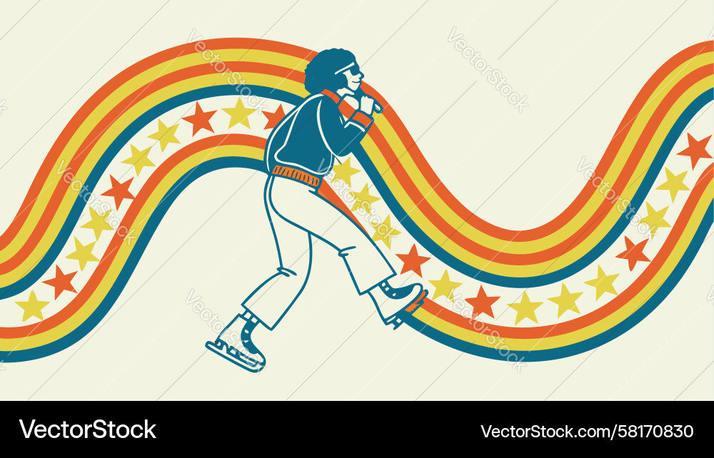 Retro Wavy Lines Pattern Vector Image