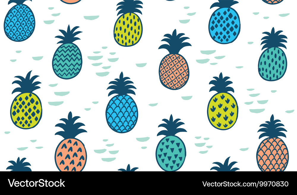 Seamless pattern with pineapples vector image