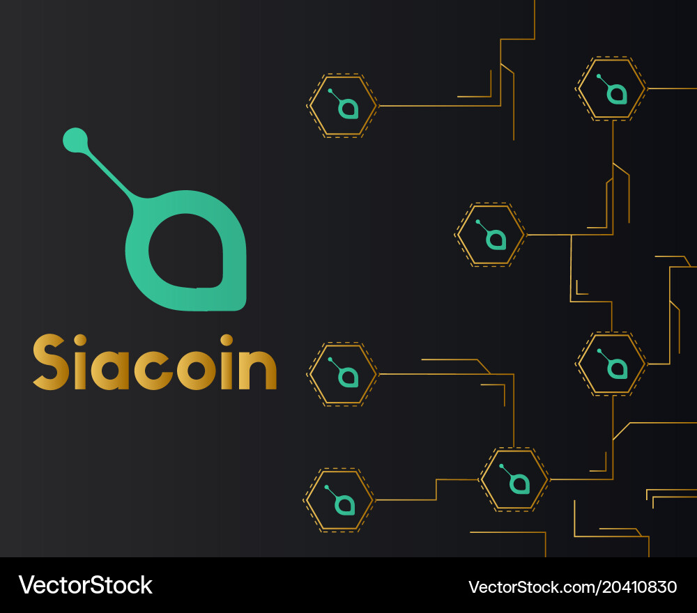 Siacoin blockchain cryptocurrency circuit network Vector Image