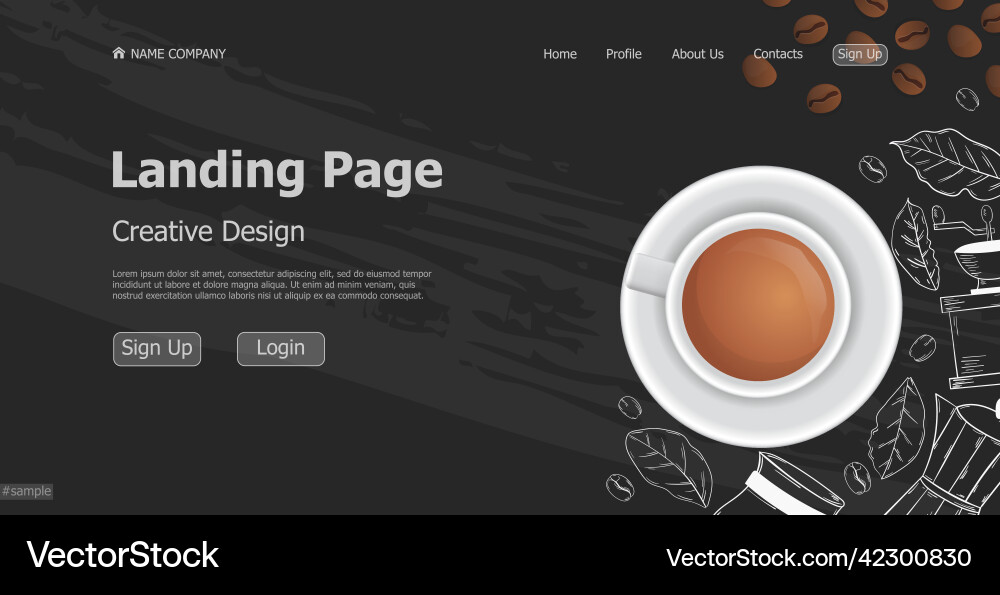 Startseite Landung Kaffee Shop Web Template Startseite Landung Kaffee Shop Web Template vektorbild