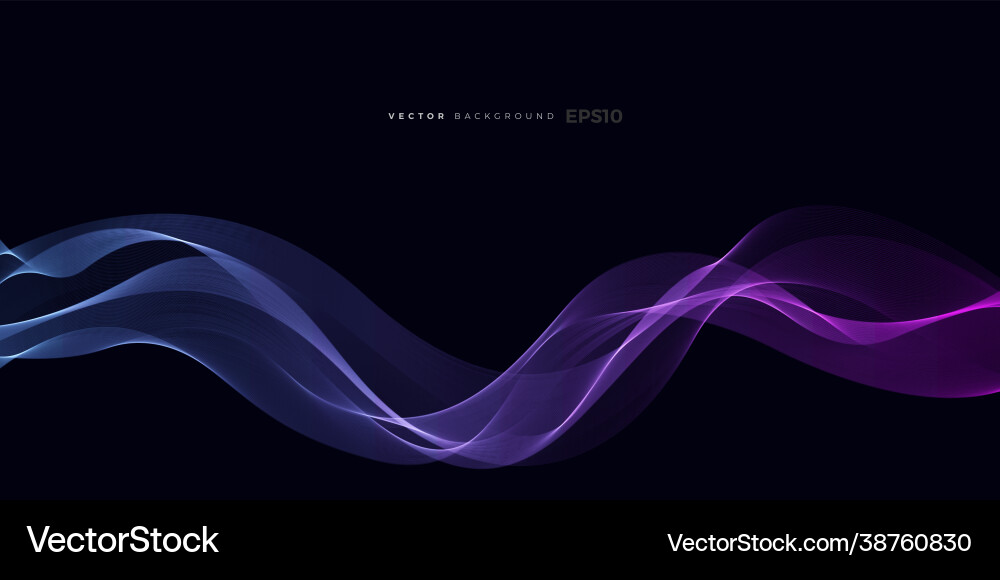 Wave element with abstract blue lines Vector Image