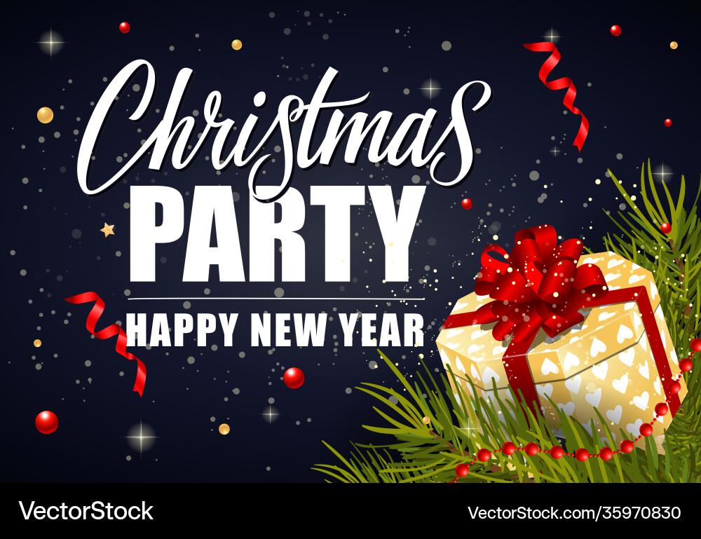 Weihnachtsparty Briefing und Geschenkbox Weihnachtsparty Briefing und Geschenkbox vektorbild