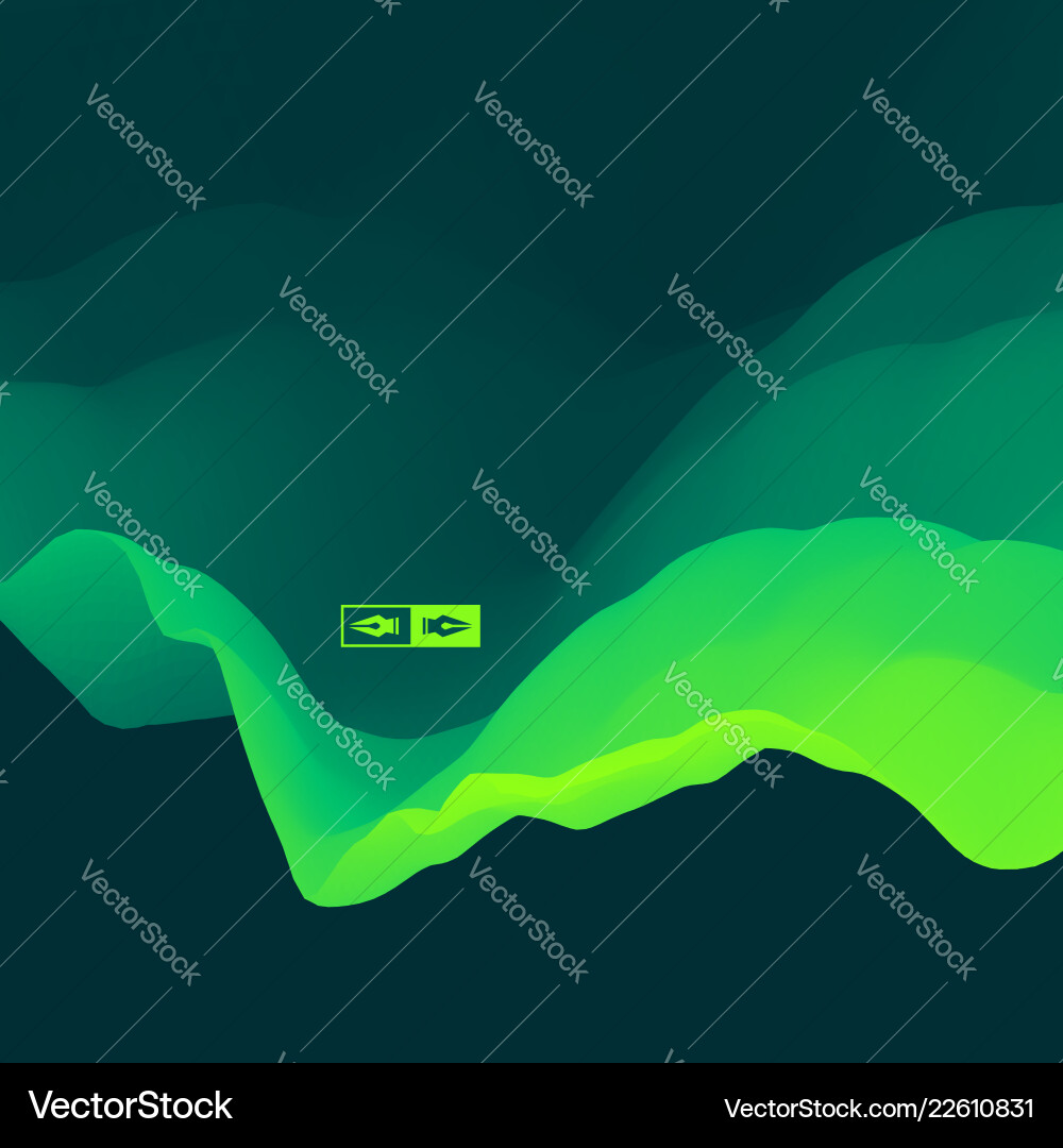 3d wavy background dynamic effect design template Vector Image