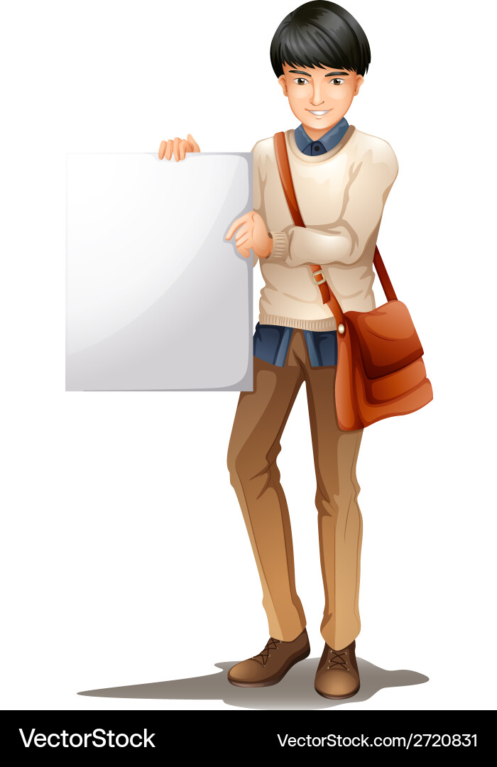 A man with an empty signage Vector Image