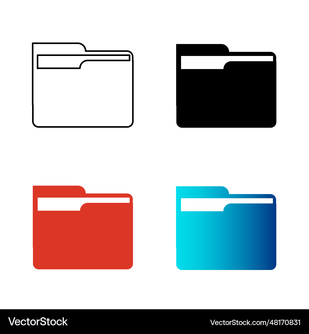 Abstract computer folder silhouette vector image