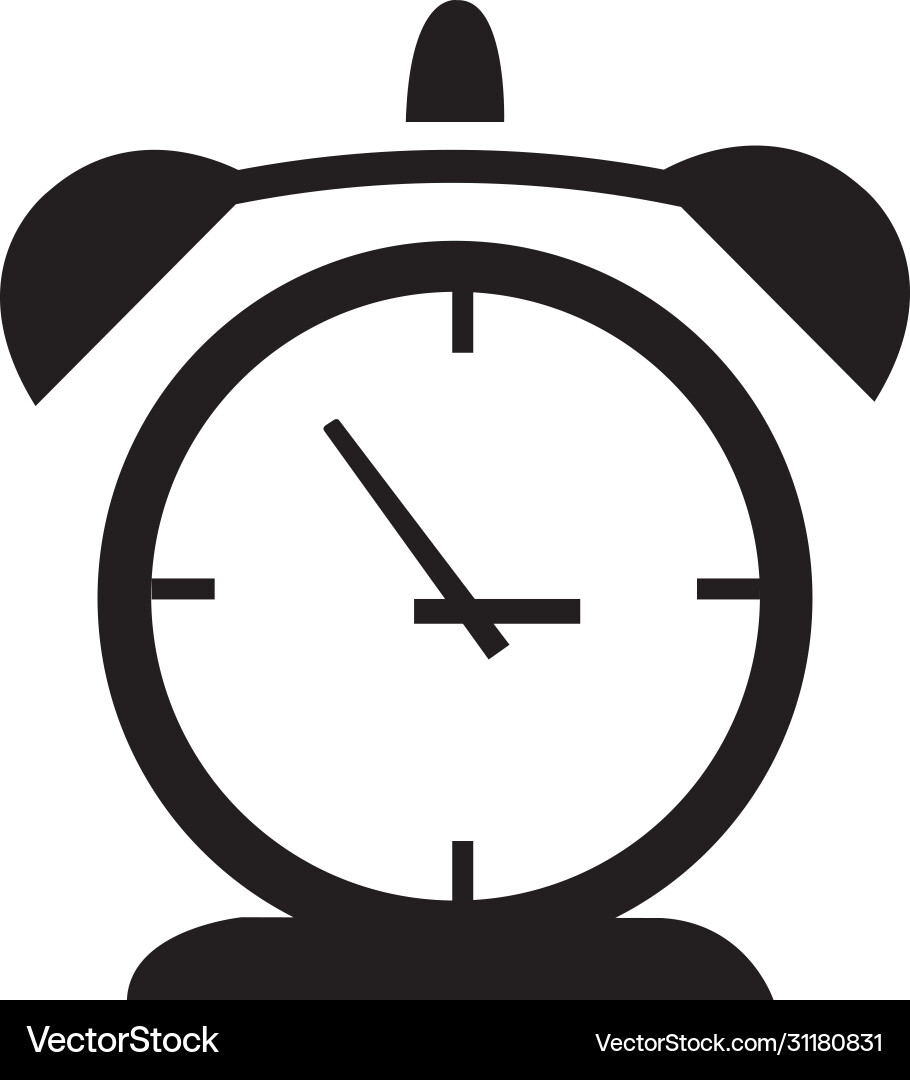 Alarm clock icon isolated watch object time office Alarm clock icon isolated watch object time office vector image