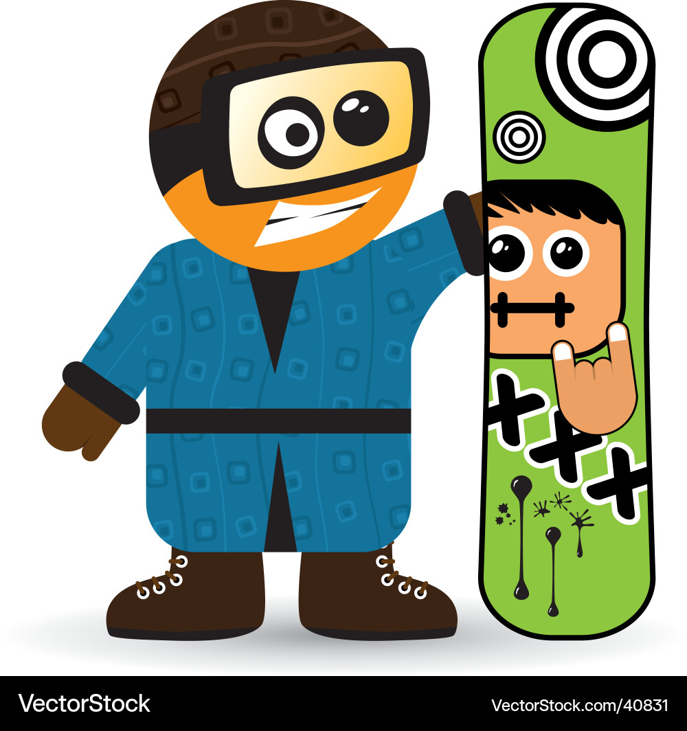 Cartoon Snowboarder Vector Image