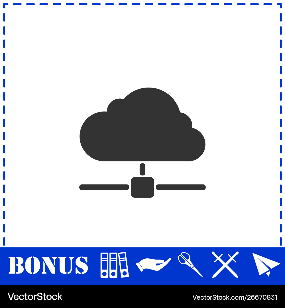 Cloud computingserver icon flat Vector Image